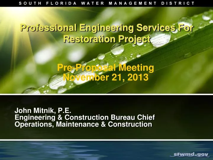professional engineering services for restoration project