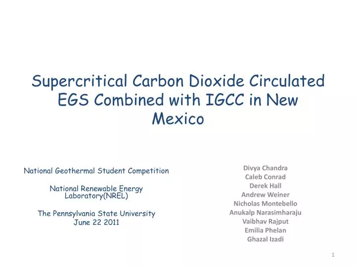 supercritical carbon dioxide circulated egs combined with igcc in new mexico