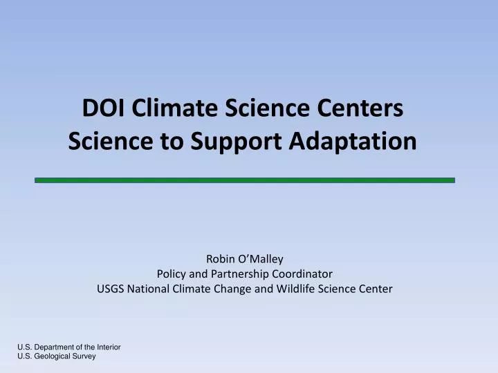doi climate science centers science to support adaptation