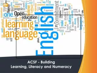 ACSF - Building Learning, Literacy and Numeracy