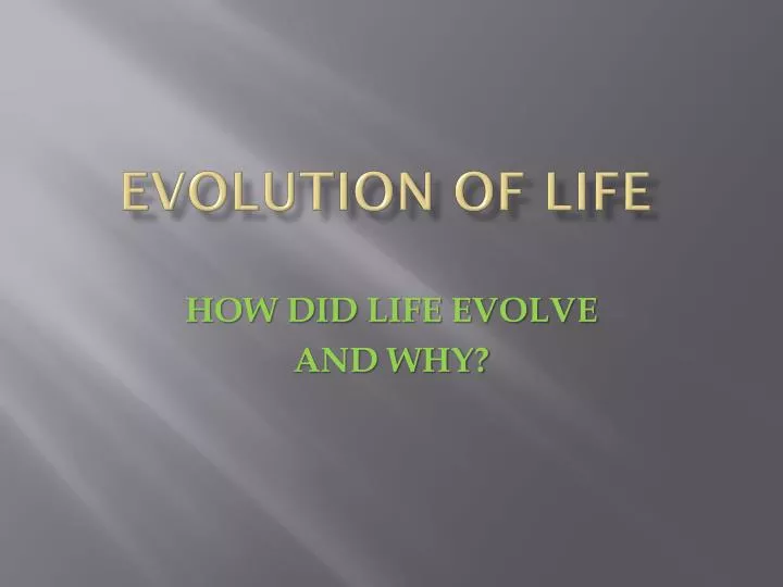 evolution of life