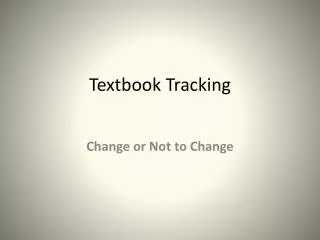 Textbook Tracking