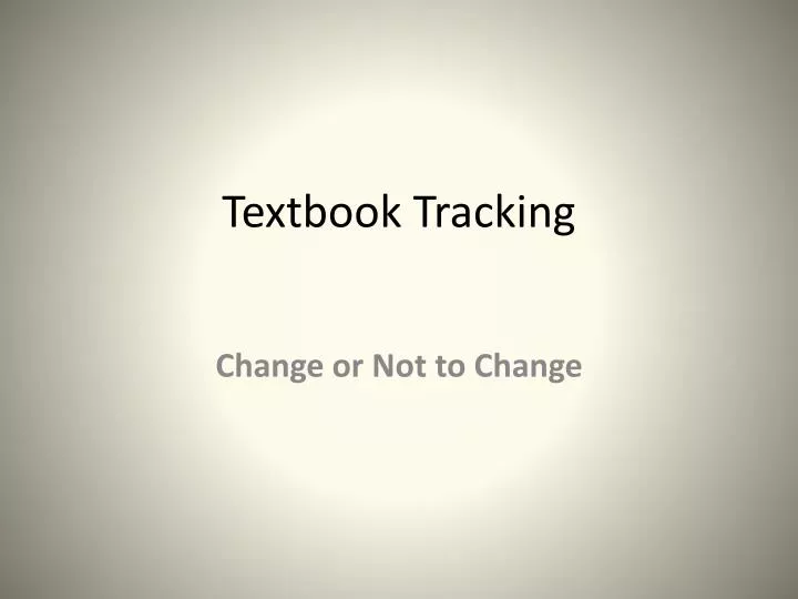 textbook tracking