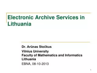 Electronic Archive Services in Lithuania