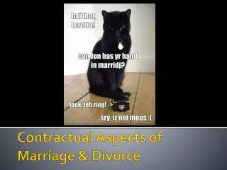 contractual aspects of marriage divorce