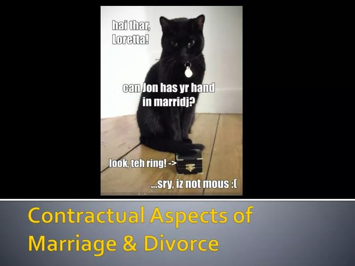 contractual aspects of marriage divorce
