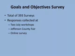 Goals and Objectives Survey