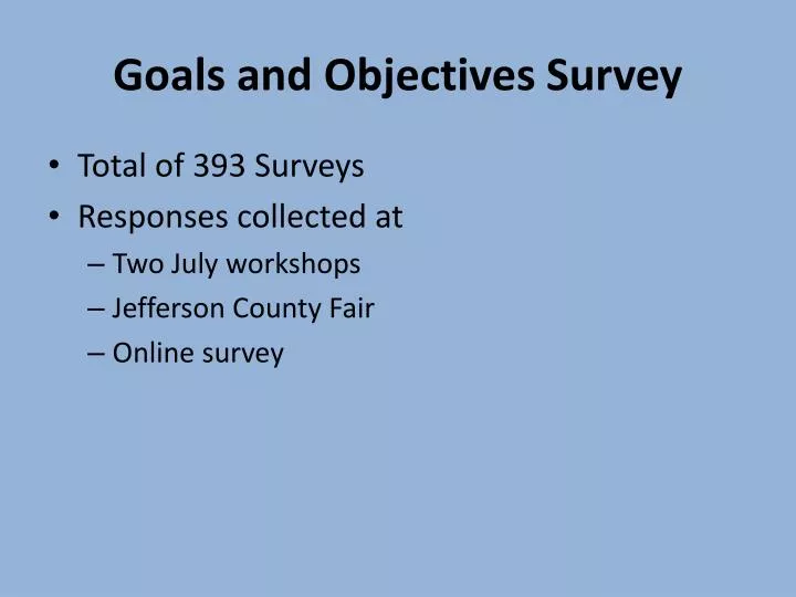goals and objectives survey