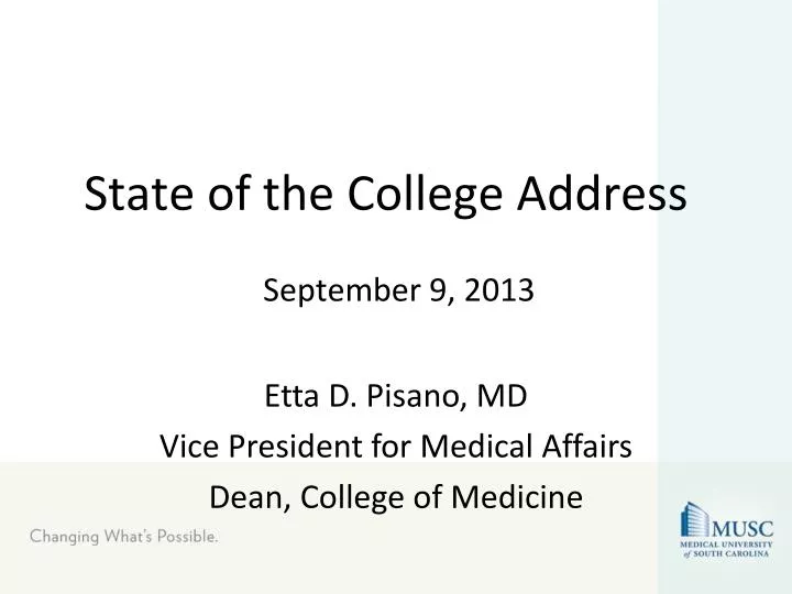 state of the college address