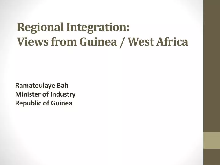 regional integration views from guinea west africa