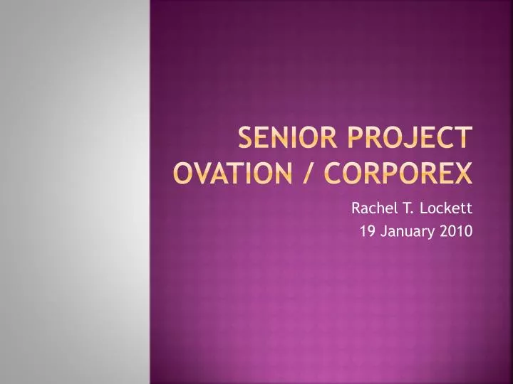 senior project ovation corporex