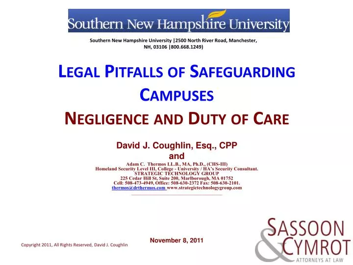 legal pitfalls of safeguarding campuses negligence and duty of care