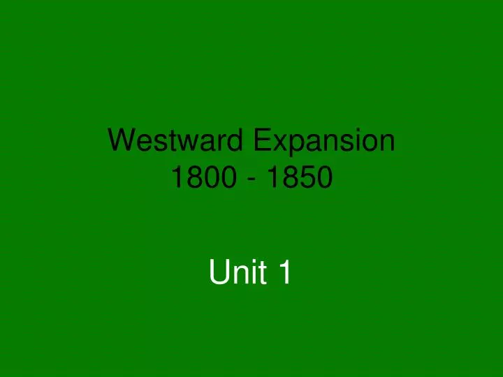 westward expansion 1800 1850