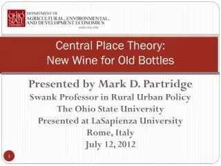 Central Place Theory: New Wine for Old Bottles