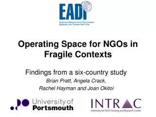 Operating Space for NGOs in Fragile Contexts