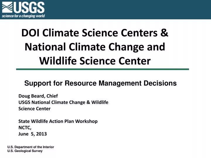 doi climate science centers national climate change and wildlife science center