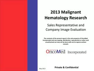 2013 Malignant Hematology Research
