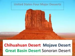 Chihuahuan Desert Mojave Desert Great Basin Desert Sonoran Desert