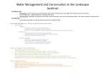 Water Management and Conservation in the Landscape (outline)