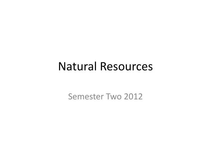 natural resources