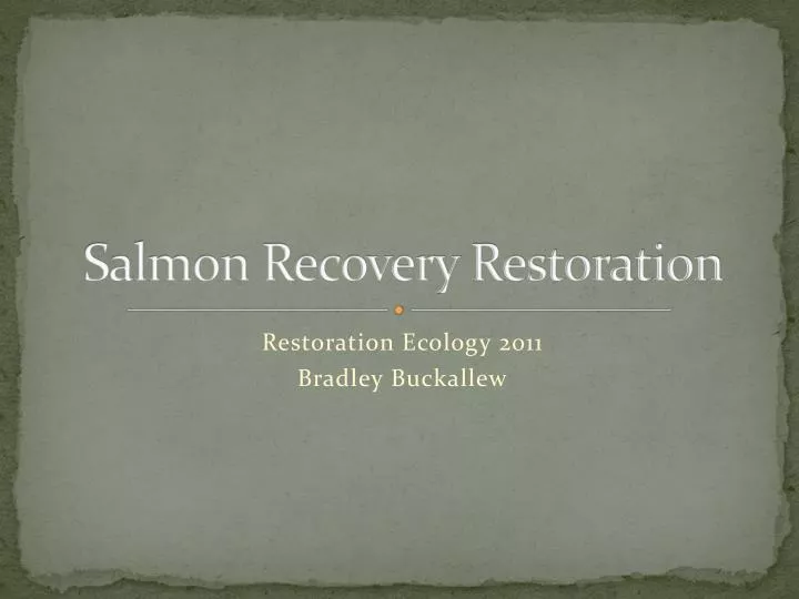 salmon recovery restoration