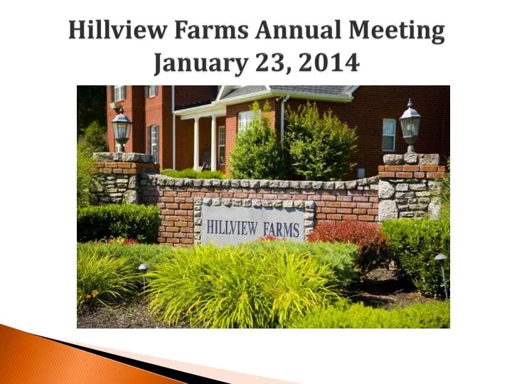 hillview farms annual meeting january 23 2014