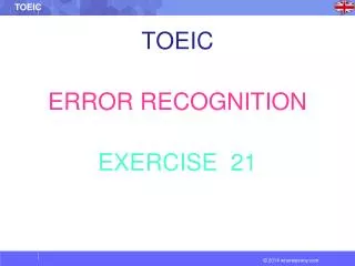 TOEIC ERROR RECOGNITION EXERCISE 21