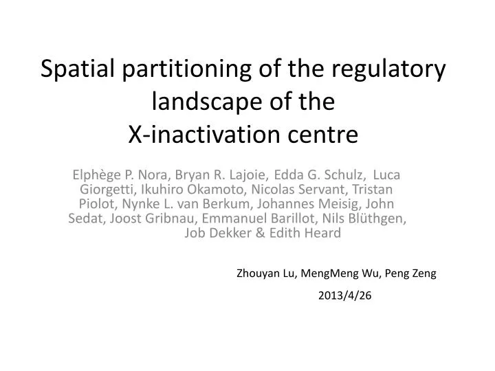 spatial partitioning of the regulatory landscape of the x inactivation centre