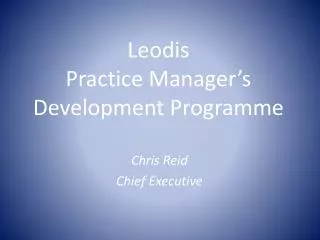 Leodis Practice Manager’s Development Programme