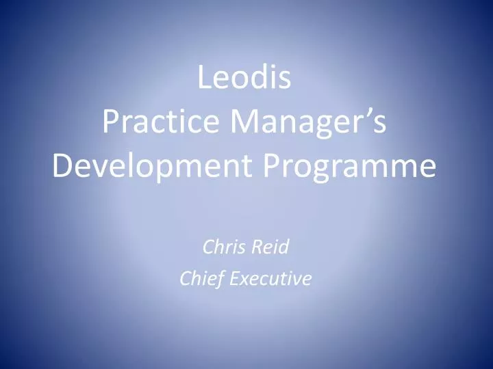 leodis practice manager s development programme