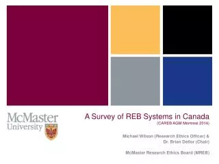 A Survey of REB Systems in Canada (CAREB AGM Montreal 2014)