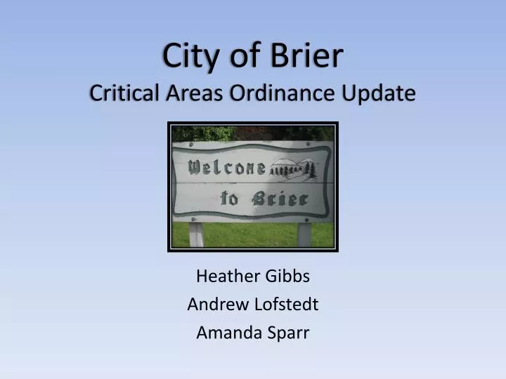 city of brier critical areas ordinance update