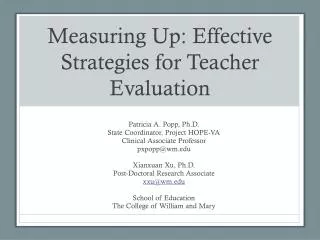 Measuring Up: Effective Strategies for Teacher Evaluation