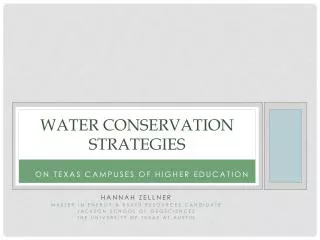 Water Conservation Strategies