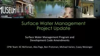 Surface Water Management Project Update