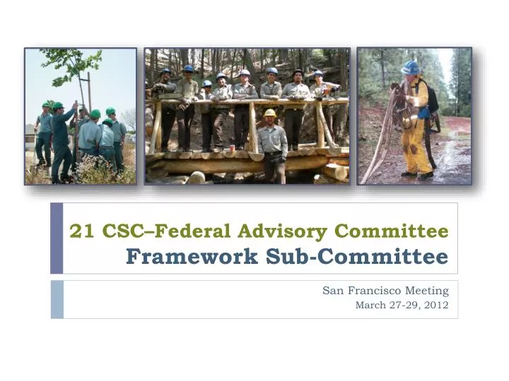 21 csc federal advisory committee framework sub committee