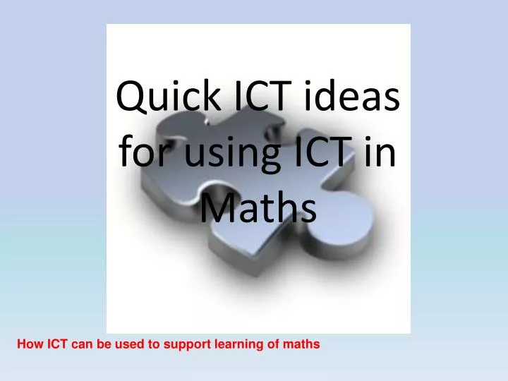 quick ict ideas for using ict in maths