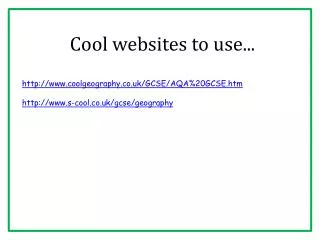 Cool websites to use...