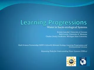 Learning Progressions