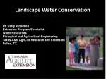 Landscape Water Conservation