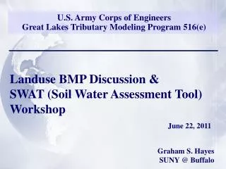 U.S. Army Corps of Engineers Great Lakes Tributary Modeling Program 516(e)