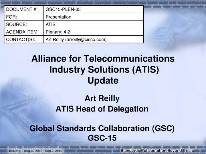 alliance for telecommunications industry solutions atis update