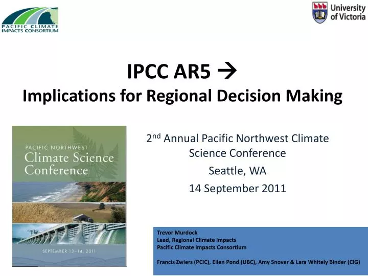 ipcc ar5 implications for regional decision making