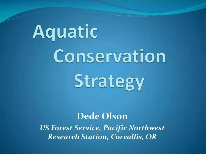 aquatic conservation strategy