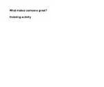 What makes someone great? Ordering activity - slide 1