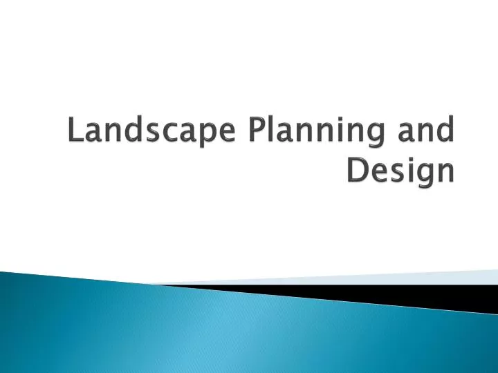 landscape planning and design