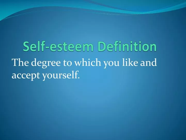 self esteem definition