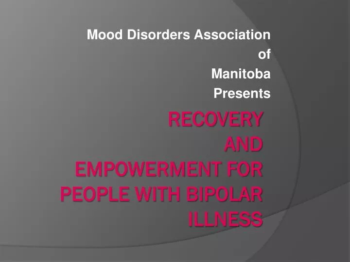 mood disorders association of manitoba presents