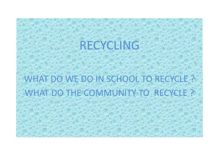 recycling