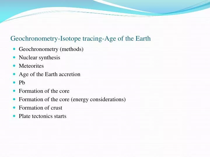 geochronometry isotope tracing age of the earth